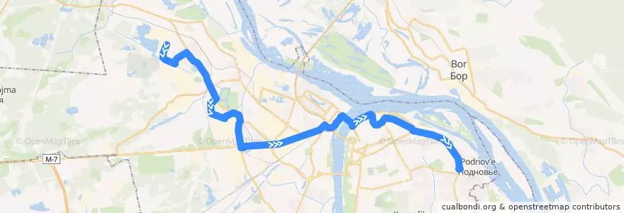 Mapa del recorrido Маршрутное такси 45: ЗКПД-4 => гипермаркет Лента de la línea  en городской округ Нижний Новгород.