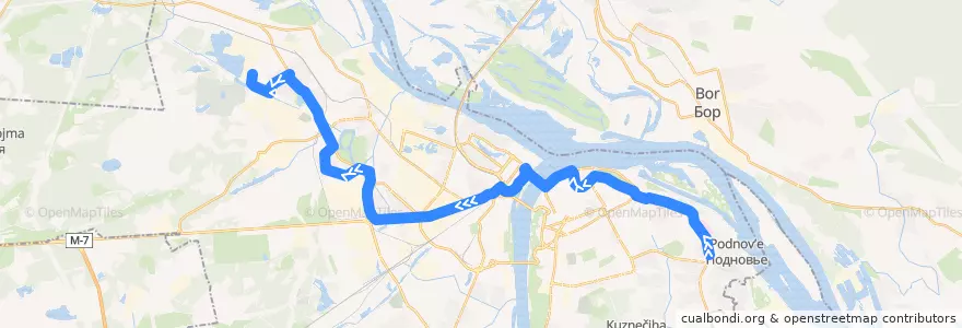 Mapa del recorrido Маршрутное такси 45: гипермаркет Лента => ЗКПД-4 de la línea  en Nizhny Novgorod.