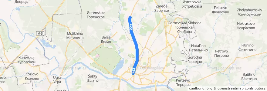 Mapa del recorrido Троллейбус №11: Дом быта -> Торговый квартал de la línea  en городской округ Калуга.