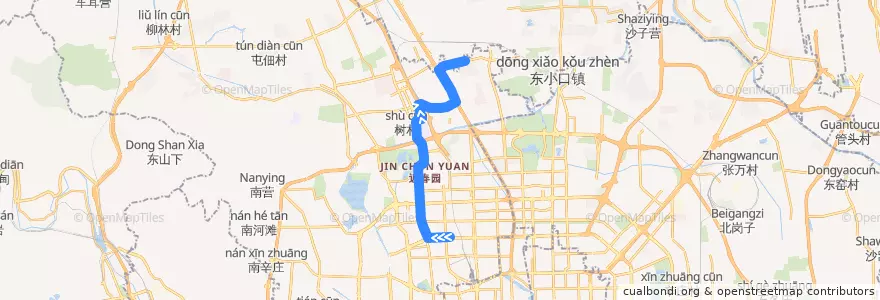 Mapa del recorrido Bus 614: 大钟寺 => 单村 de la línea  en 海淀区.