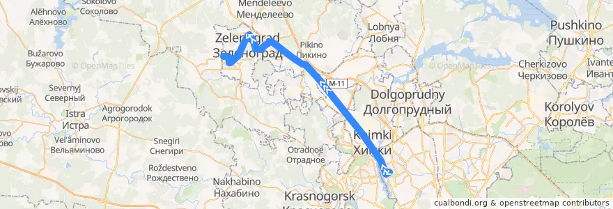 Mapa del recorrido Автобус № 476м "м. Речной Вокзал - 14-й микрорайон" de la línea  en Центральный федеральный округ.