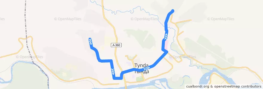 Mapa del recorrido Автобус №3: ул. Автомобилистов - ул. Генерала Милько de la línea  en городской округ Тында.
