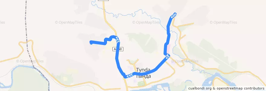 Mapa del recorrido Автобус №3: ул. Генерала Милько - ул. Автомобилистов de la línea  en городской округ Тында.