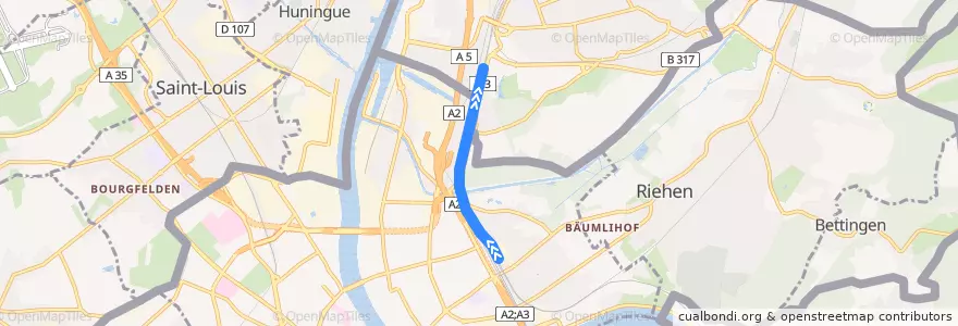 Mapa del recorrido IC 60: (Basel Bad Bf =>) Karlsruhe => München de la línea  en .