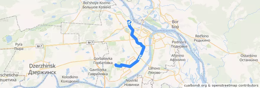 Mapa del recorrido Маршрутное такси 59: завод "Красное Сормово" => станция Петряевка de la línea  en Stadtkreis Nischni Nowgorod.