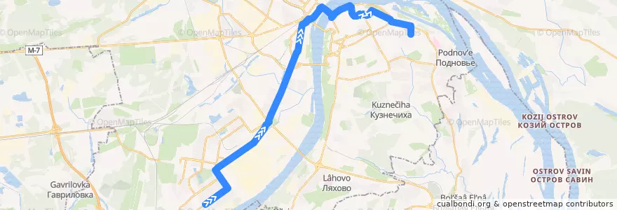 Mapa del recorrido Маршрутное такси 40: улица Янки Купалы => улица Усилова de la línea  en городской округ Нижний Новгород.