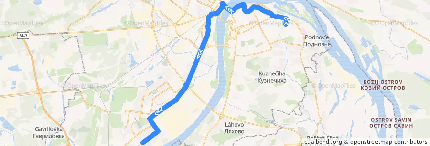 Mapa del recorrido Маршрутное такси 40: улица Усилова => улица Янки Купалы de la línea  en городской округ Нижний Новгород.