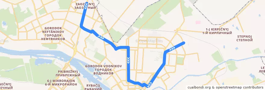Mapa del recorrido Трамвай №7: Стрельникова - пос. Амурский de la línea  en городской округ Омск.
