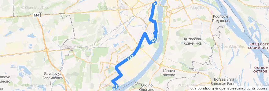 Mapa del recorrido Маршрутное такси 13: микрорайон «Юг» => Московский вокзал de la línea  en городской округ Нижний Новгород.