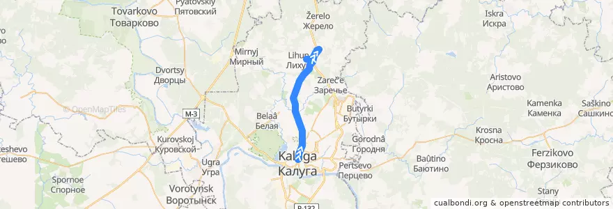 Mapa del recorrido Автобус №98: Дом быта -> Лихуны de la línea  en городской округ Калуга.