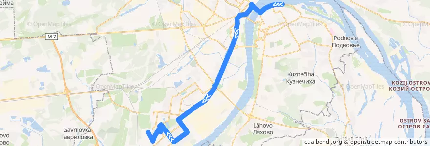 Mapa del recorrido Маршрутное такси 42: Катер «Герой» => Космическая улица de la línea  en Nizhny Novgorod.