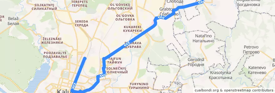 Mapa del recorrido Автобус № 136-03 Воскресенское -> Калуга-1 de la línea  en городской округ Калуга.