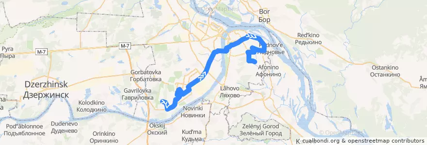 Mapa del recorrido Маршрутное такси 46: Аэропорт => микрорайон Кузнечиха-2 de la línea  en городской округ Нижний Новгород.