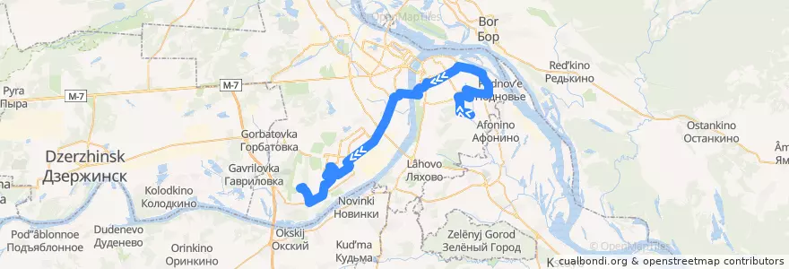 Mapa del recorrido Маршрутное такси 46: Кузнечиха-2 => Аэропорт de la línea  en городской округ Нижний Новгород.