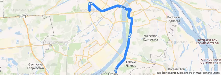 Mapa del recorrido Автобус 89: автостанция «Щербинки» => Московское шоссе de la línea  en городской округ Нижний Новгород.