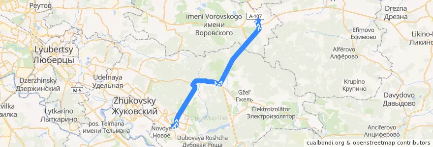 Mapa del recorrido Автобус 53: Раменское - Станция Фрязево de la línea  en Московская область.