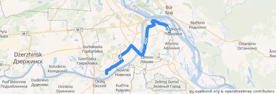 Mapa del recorrido Маршрутное такси 97: гипермаркет Лента => Мостотряд de la línea  en городской округ Нижний Новгород.