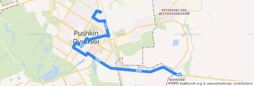 Mapa del recorrido Автобус № 384: Московское шоссе => Железнодорожная улица de la línea  en Пушкинский район.