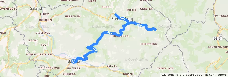 Mapa del recorrido Bus 809: Bauma, Bahnhof => Sternenberg, Gfell de la línea  en Bauma.