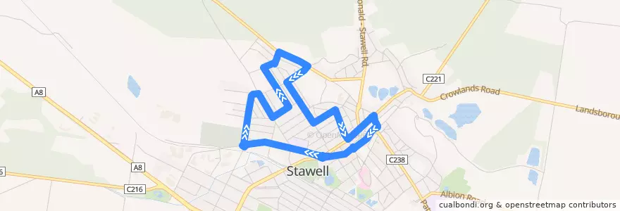 Mapa del recorrido Stawell - Stawell (Ligar Street) Loop de la línea  en Shire of Northern Grampians.