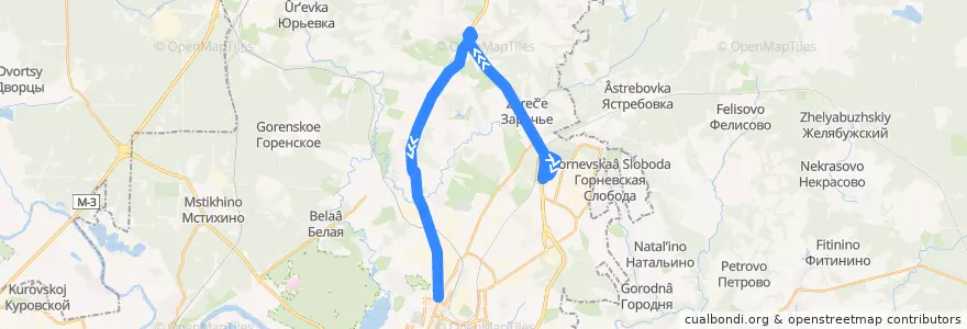 Mapa del recorrido Автобус №64: Литвиново -> Северный -> Московская площадь de la línea  en городской округ Калуга.