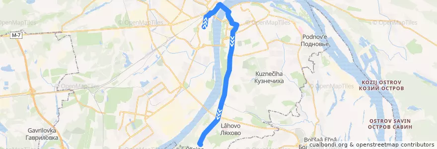 Mapa del recorrido Автобус 43: улица Долгополова => Автостанция «Щербинки» de la línea  en городской округ Нижний Новгород.