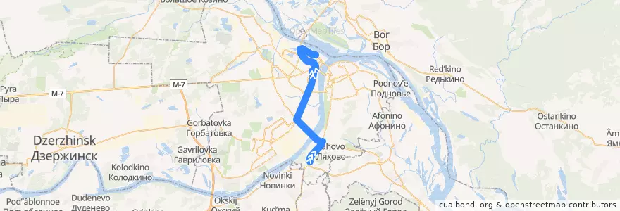 Mapa del recorrido Автобус 66: Автовокзал «Щербинки» => микрорайон «Седьмое небо» de la línea  en городской округ Нижний Новгород.