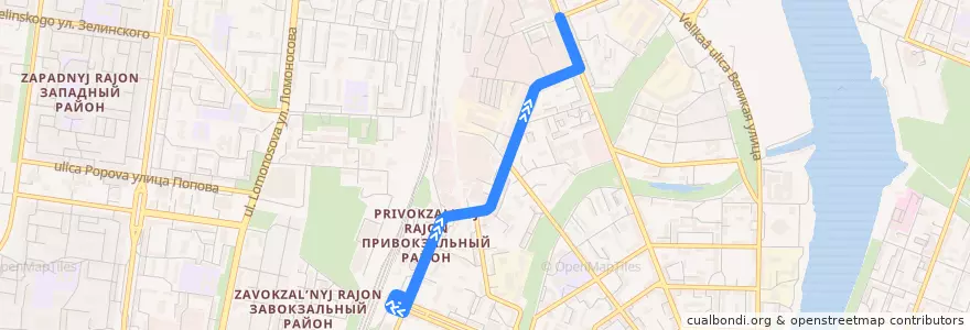 Mapa del recorrido Троллейбус 5 de la línea  en Veliky Novgorod.