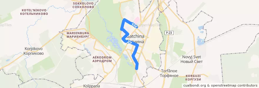 Mapa del recorrido Автобус № 27: Ингебургские ворота => Варшавский вокзал de la línea  en Гатчинское городское поселение.