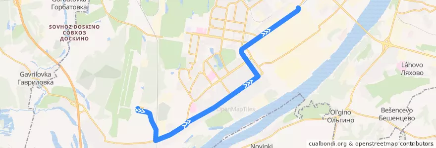 Mapa del recorrido Автобус 20: Аэропорт => станция метро «Автозаводская» de la línea  en Nizhny Novgorod.