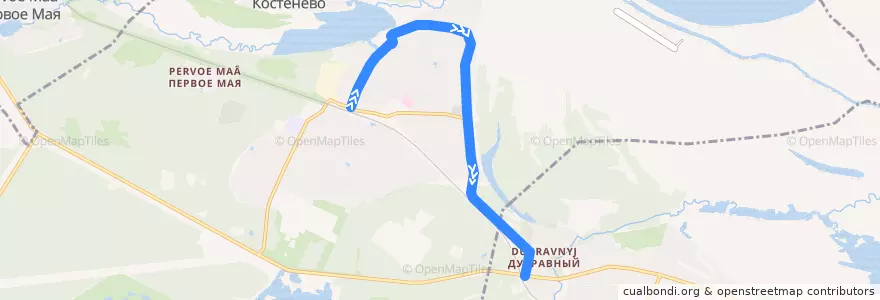 Mapa del recorrido Автобус 23: Большое Козино => Дубравная de la línea  en городское поселение Большое Козино.