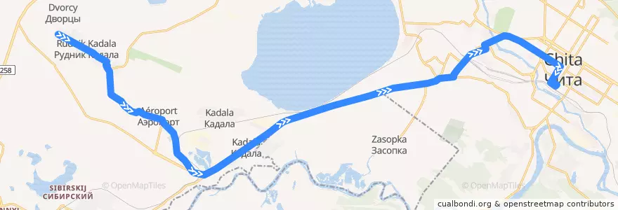 Mapa del recorrido Маршрутное такси №14 de la línea  en городской округ Чита.