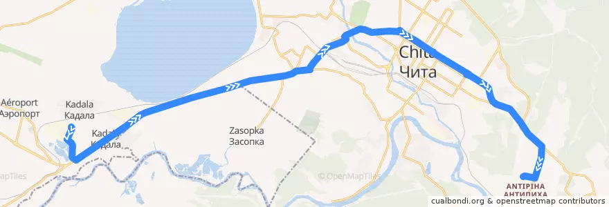 Mapa del recorrido Маршрутное такси №25 de la línea  en Chita.