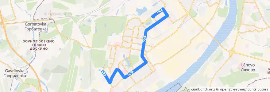 Mapa del recorrido Автобус 32: Космическая улица => улица Дружаева de la línea  en городской округ Нижний Новгород.