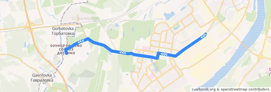 Mapa del recorrido Автобус 54: станция метро «Автозаводская» => Доскино de la línea  en городской округ Нижний Новгород.
