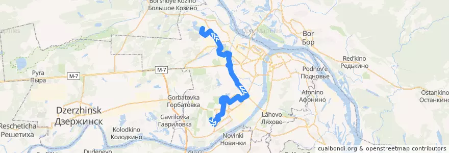 Mapa del recorrido Автобус 65: Космическая улица => ЗКПД-4 de la línea  en городской округ Нижний Новгород.