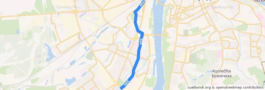 Mapa del recorrido Трамвай 3: Московский вокзал => парк «Дубки» de la línea  en городской округ Нижний Новгород.