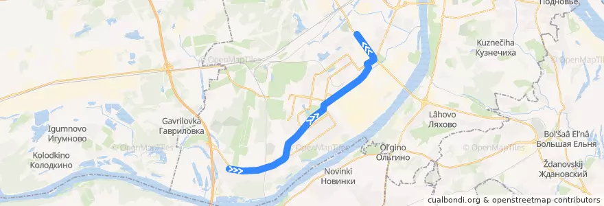 Mapa del recorrido Трамвай 8: Гнилицы => Игарская улица de la línea  en Nizhny Novgorod.