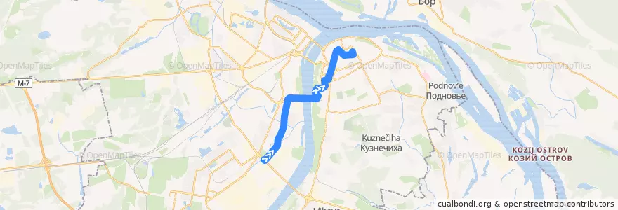 Mapa del recorrido Трамвай 21: Парк «Дубки» => Чёрный Пруд de la línea  en городской округ Нижний Новгород.
