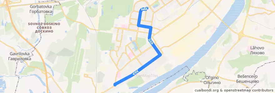 Mapa del recorrido Троллейбус 14: улица Плотникова => улица Патриотов de la línea  en городской округ Нижний Новгород.