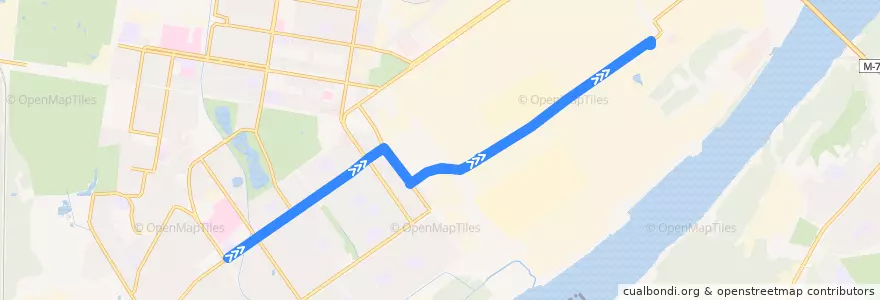 Mapa del recorrido Автобус 22А: улица Минеева => 7-я проходная ГАЗ de la línea  en городской округ Нижний Новгород.