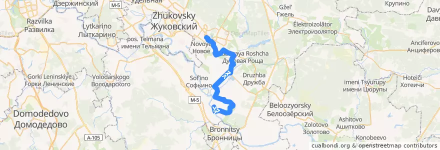 Mapa del recorrido Автобус №25: Марково - Платформа Фабричная de la línea  en Раменский городской округ.