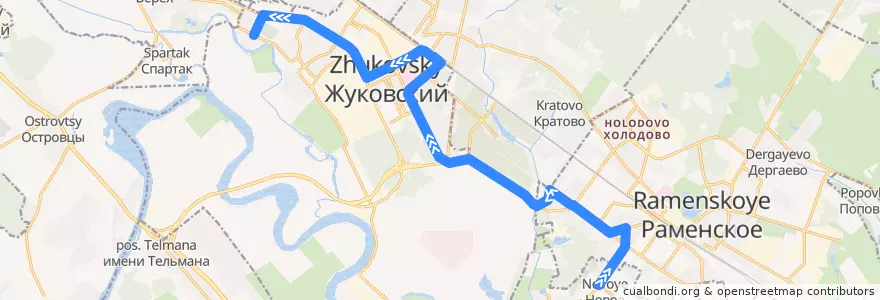 Mapa del recorrido Автобус 34: Новое село - ул. Лацкова de la línea  en Раменский городской округ.