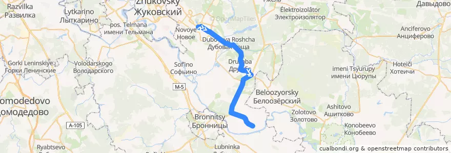 Mapa del recorrido Автобус №27: Раменское – Колупаево de la línea  en Раменский городской округ.