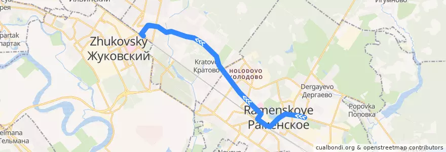 Mapa del recorrido Автобус №26: Раменское ПАТП - Платформа Отдых de la línea  en Rajon Ramenskoje.