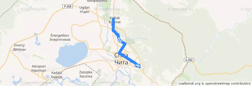 Mapa del recorrido Маршрутное такси №28 de la línea  en городской округ Чита.