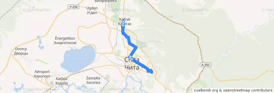 Mapa del recorrido Маршрутное такси №28 de la línea  en городской округ Чита.