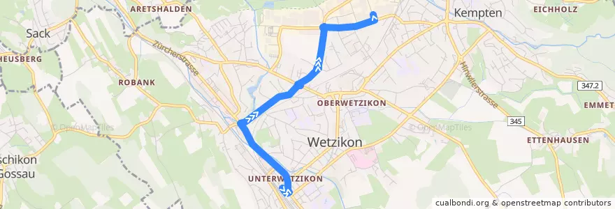 Mapa del recorrido Bus 856: Wetzikon ZH, Bahnhof => Wetzikon ZH, Kastellstrasse de la línea  en Wetzikon (ZH).