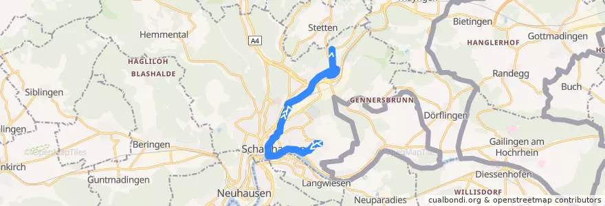 Mapa del recorrido Bus 5: Buchthalen => Schlossweiher de la línea  en Sciaffusa.