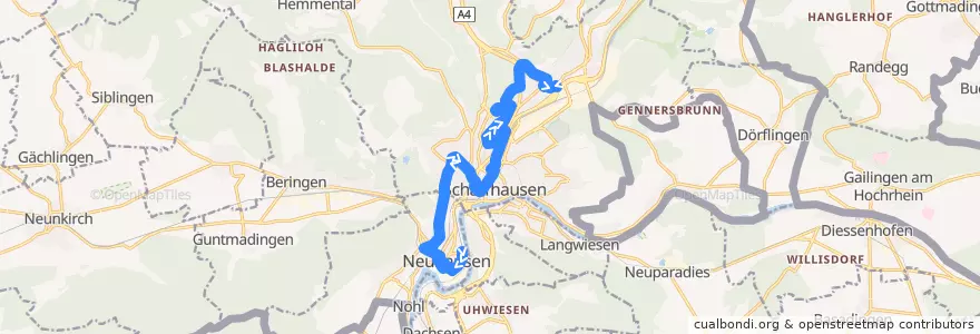 Mapa del recorrido Bus 6: Neuhausen SBB => Falkeneck de la línea  en Шаффхаузен.